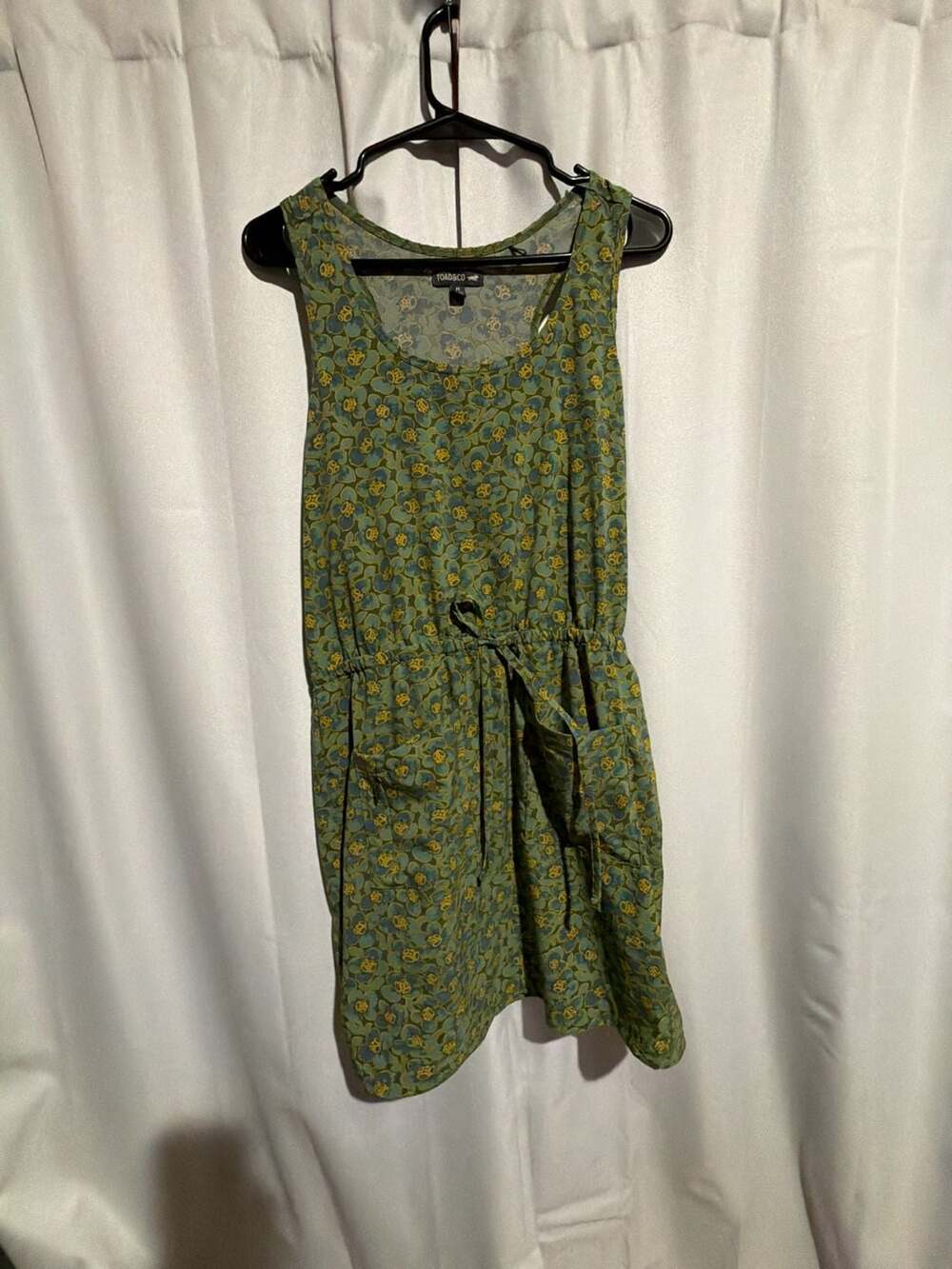 Toad&Co Sunkissed Livvy SL Dress Green Floral Sleeveless Size M